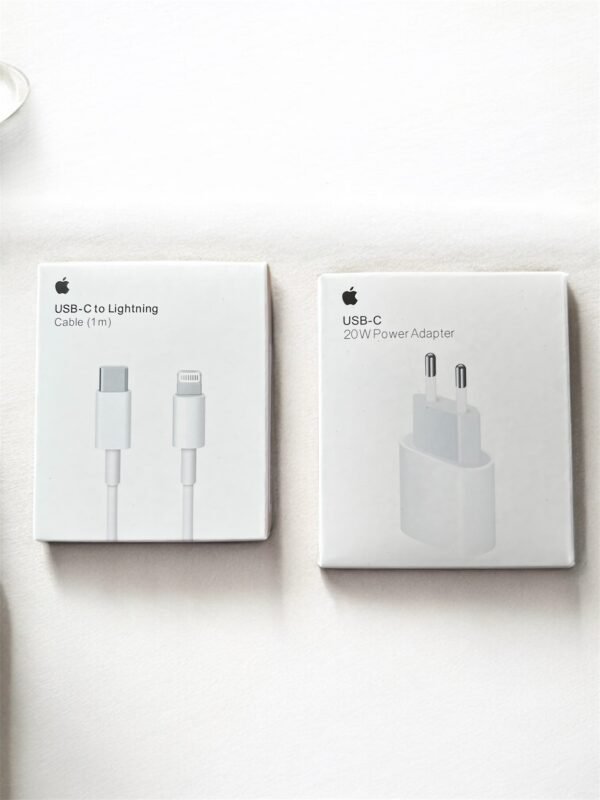 Cargador Rápido 20 w ( Incluye cabezal 20 w + cables usb-c a Lightning )